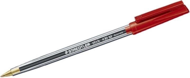 Image du produit Staedtler ® Stylo à bille jetable stick 430 0,35mm rouge modèle à capuchon indélébile (Rouge, 1 x)