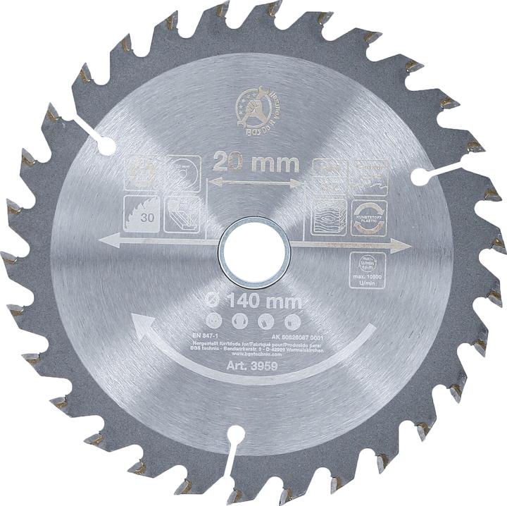 Actual product image BGS Carbide Tipped Circular Saw Blade | Ø 140 x 20 x 2.3 mm | 30 teeth