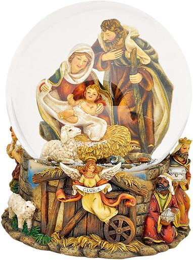 Produktbild G. Wurm Spieluhr/Schneekugel Krippenszene aus Poly (B/H/T) 14x20x14 cm