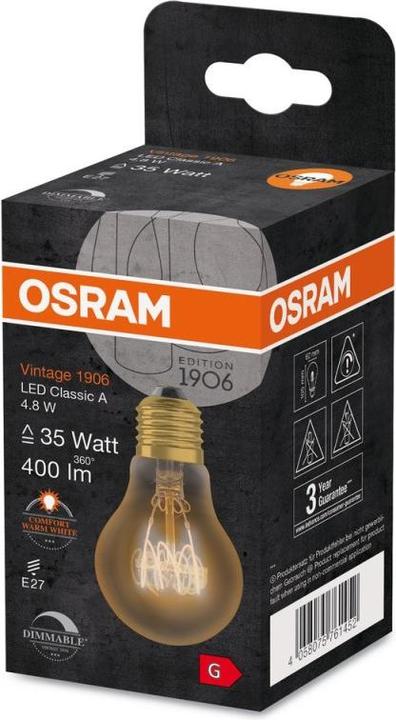 Immagine prodotto Osram Annata 1906 (E27, 4.80 W, 400 lm, 1 x, G)