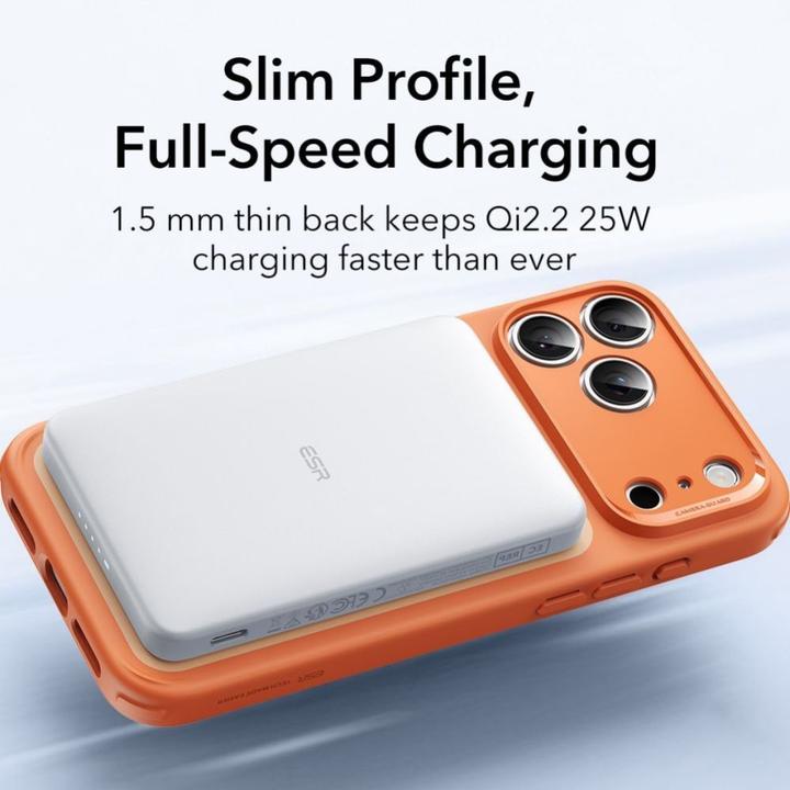 Actual product image ESR Classic Hybrid Magnetic Case (Camera Control), for iPhone 17 Pro, Frosted Orange (Apple iPhone 17 Pro)