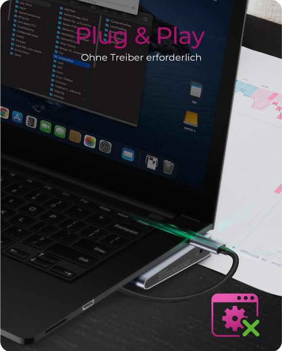 Actual product image Icy Box IB-DK2106a-CPD (USB-C, 7 Ports)