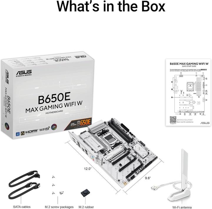 Productafbeelding ASUS B650E Max Gaming WIFI W (AM5, AMD B650E, ATX)