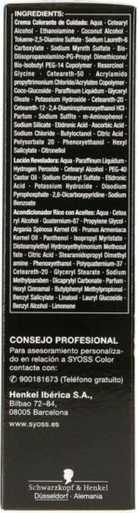 Actual product image Syoss OLIO INTENSE ink sin amoniaco #1.10-negro intenso 5 pz (1-10)