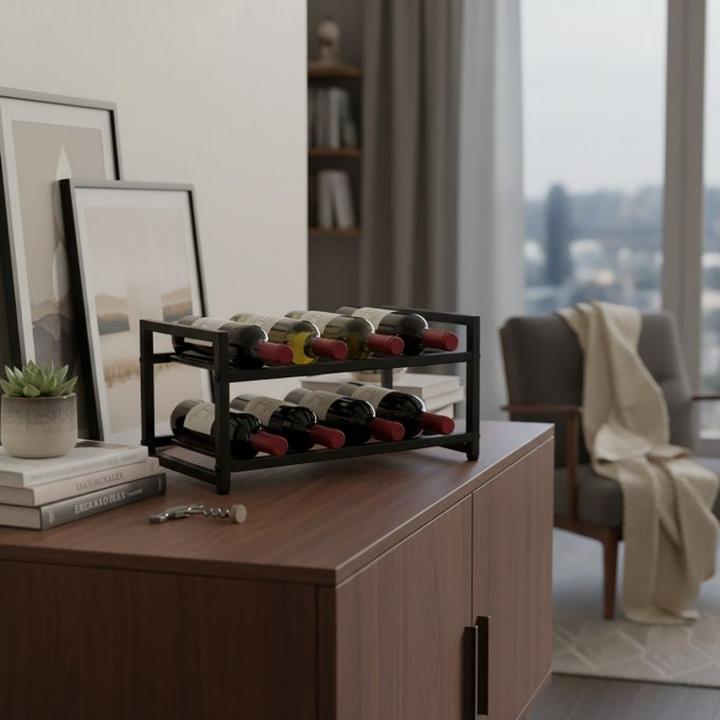 Actual product image Relaxdays winerack (8 bottles, 42.50 x 24.50 x 21.50 cm)