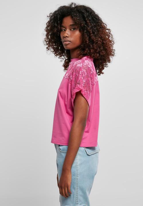 Actual product image Urban Classics Ladies Short Oversized Lace Tee - 12492 (XL)