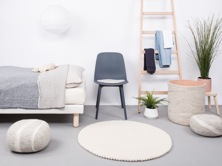 Produktbild Myfelt Linéa Filzkugelteppich (90 x 90 cm)