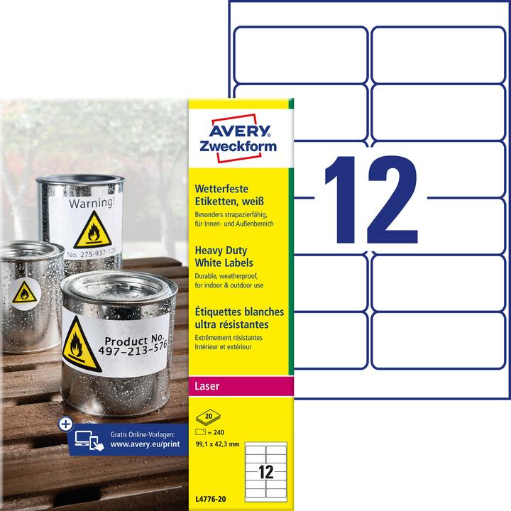 Actual product image Avery Weatherproof labels