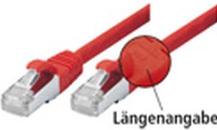 Actual product image Tecline Patch cord S-FTP, Cat 5e, red, 3.0 m Patch cord with extra slim bend protection (S/UTP, CAT5e, 3 m)