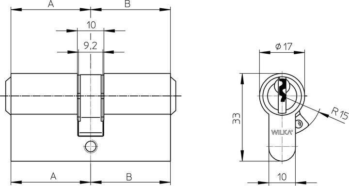 Actual product image Wilka Profilzylinder 1463 Mmv N+G, 55-85 mm (Profile cylinder)