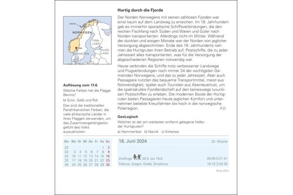 Produktbild Harenberg Reise Tagesabreisskalender 2024 (A4)