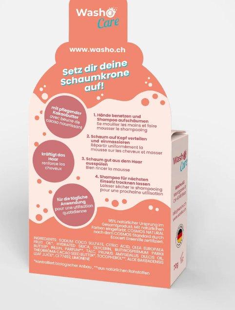 Actual product image Washo Solid Shampoo Natural Care (Solid shampoo, 70 g)