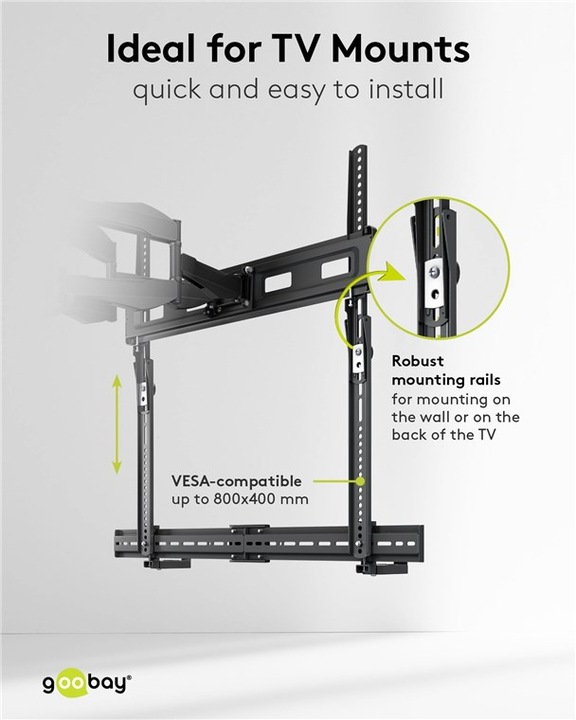Actual product image Goobay Soundbar mount for TV sets (1 pcs., Wall installation, Height-adjustable)