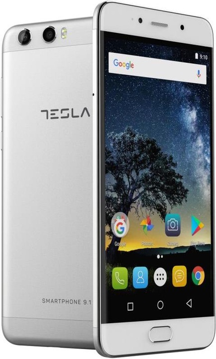 Actual product image Tesla Comtrade Smartphone 9.1 (64 GB, Silver, 5.50", Hybrid Dual SIM, 13 Mpx, 4G)