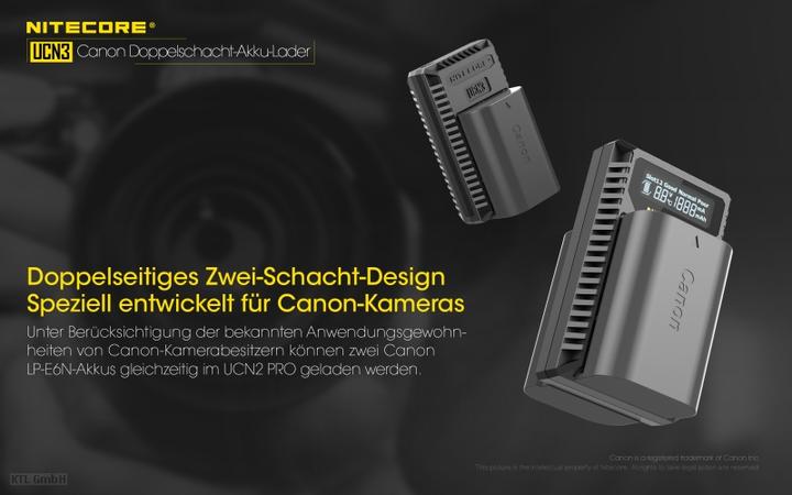 Actual product image Nitecore UCN3 Pro Compacte Dubbel Lader voor Canon LP E6 (N) met USB (Charger)