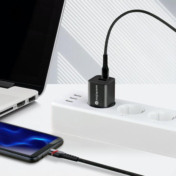 Actual product image Everactive Cable przewód USB-C PD RGB LED CBB-2PDR Power Delivery z obsługą szybkiego ładowania (2 m, 60 W)