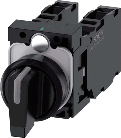 Actual product image Siemens Toggle switch front ring plastic illuminable Toggle black 2 x 45° 1 pc.