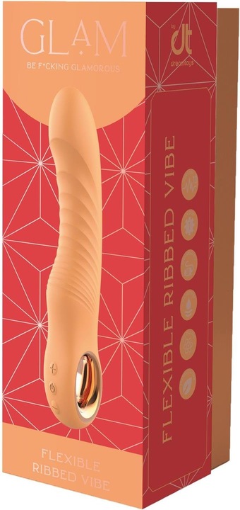 Image du produit Dreamtoys Vibromasseur Dream Toys Glam Flexible Ribbed Vibe Orange 22 cm