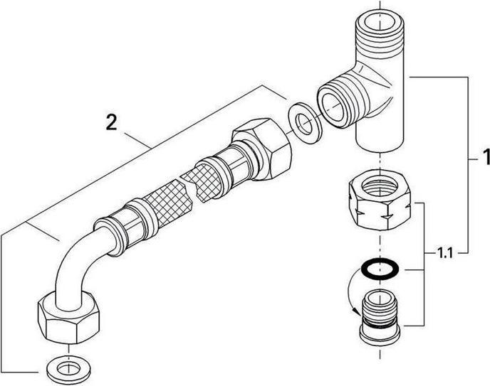 Actual product image Grohe Grohtherm Micro connection set