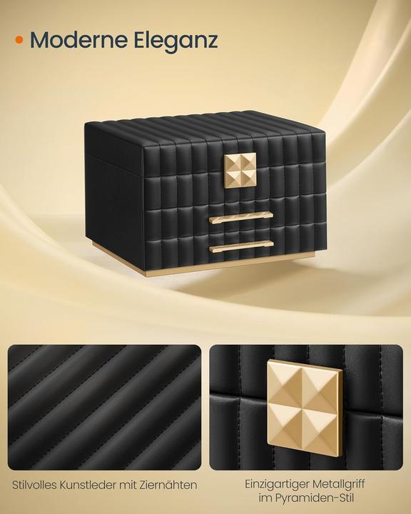 Actual product image Songmics Schmuckkästchen mit Spiegel, tintenschwarz