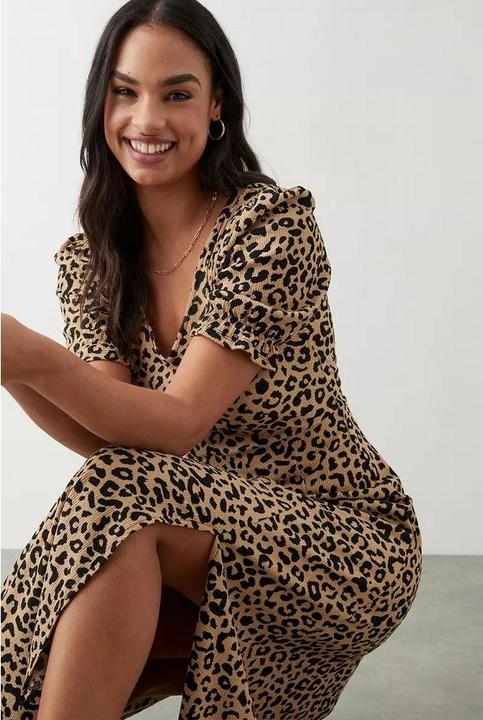 Produktbild Dorothy Perkins Womens/Ladies Leopard Print Short-Sleeved Midi Dress (42)