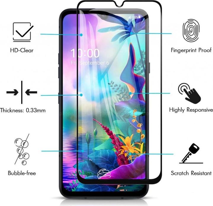Produktbild Screenguard LG G8X ThinQ Full Screen Panzerglas Schutzfolie 2.5D 9H (1 Stk., LG G8X ThinQ)