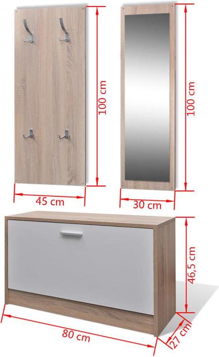 Produktbild vidaXL Schuhschrank (80 x 27 x 46.50 cm)