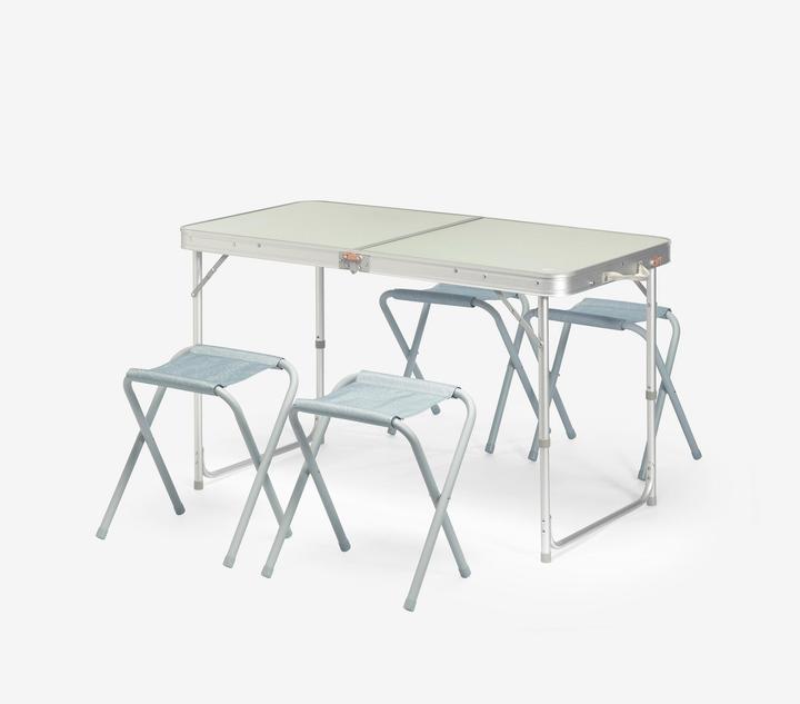 Quechua Campingtisch zusammenklappbar 4 Hocker MDF