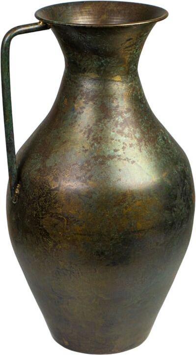 Romimex Vase Antique Brown Metal 22 x 39 x 22 cm With handle
