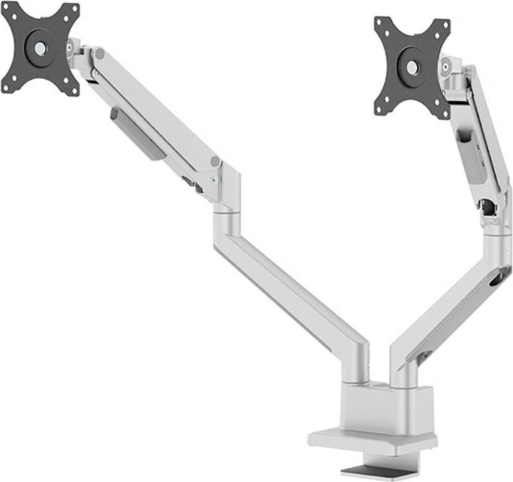 Produktbild Neomounts Tischhalterung duo 100x100 9kg/17-32"/silber/voll beweglich (Tisch, 32.01")