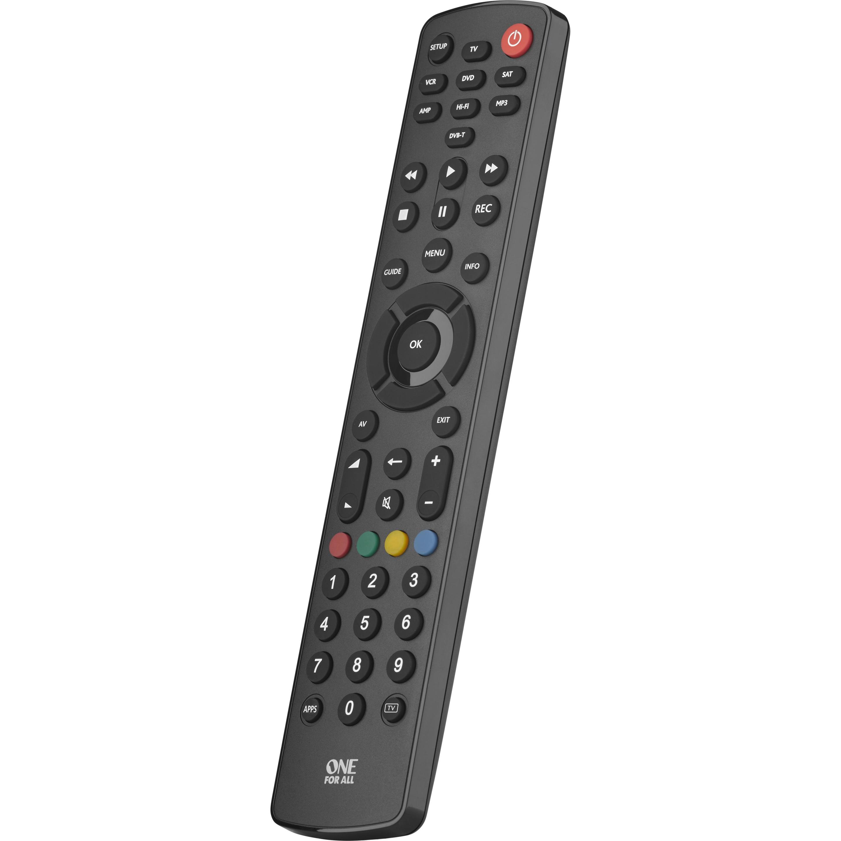 Thumbnail - One for All Contour 8 (Universal Fernbedienung, Infrarot), Fernbedienung, Schwarz