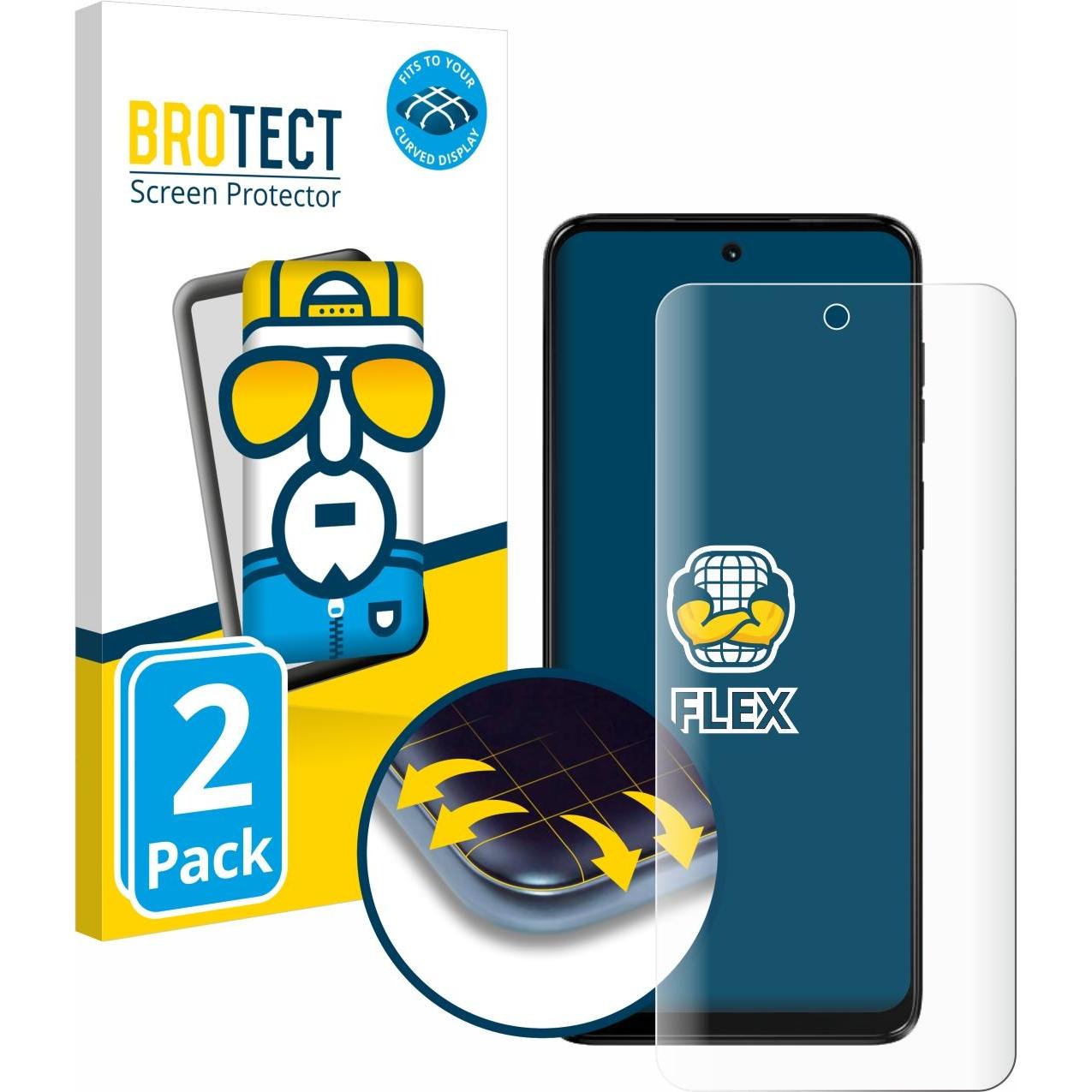 BROTECT Full-Cover Displayschutz (2 Stück, Motorola Moto G14), Smartphone Schutzfolie, Transparent