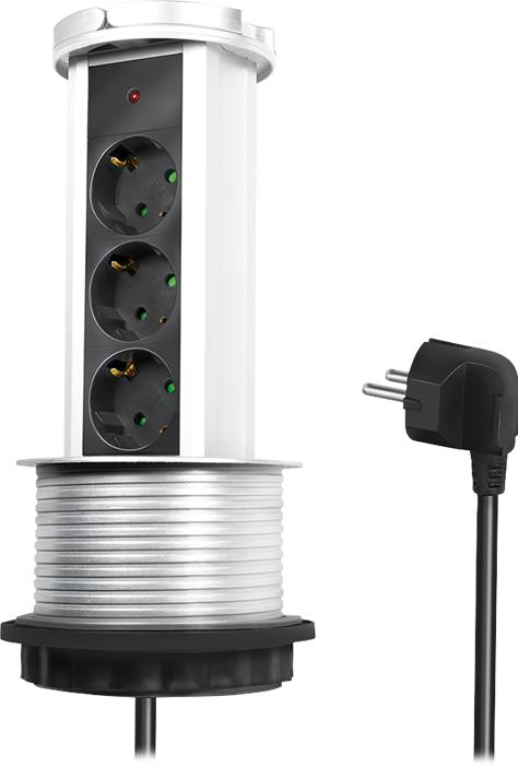 Image du produit LogiLink Unité de prise Pop-Up (3 x, CEE 7/3, 1.80 m)