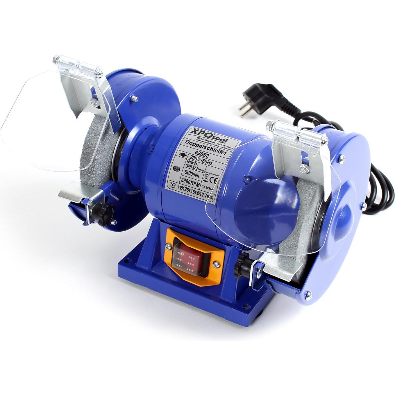 Thumbnail - Wiltec, Schleifmaschine + Poliermaschine, Doppelschleifer 150W Ø125mm Schleifmaschine Schleifer Schleifbock (Doppelschle...