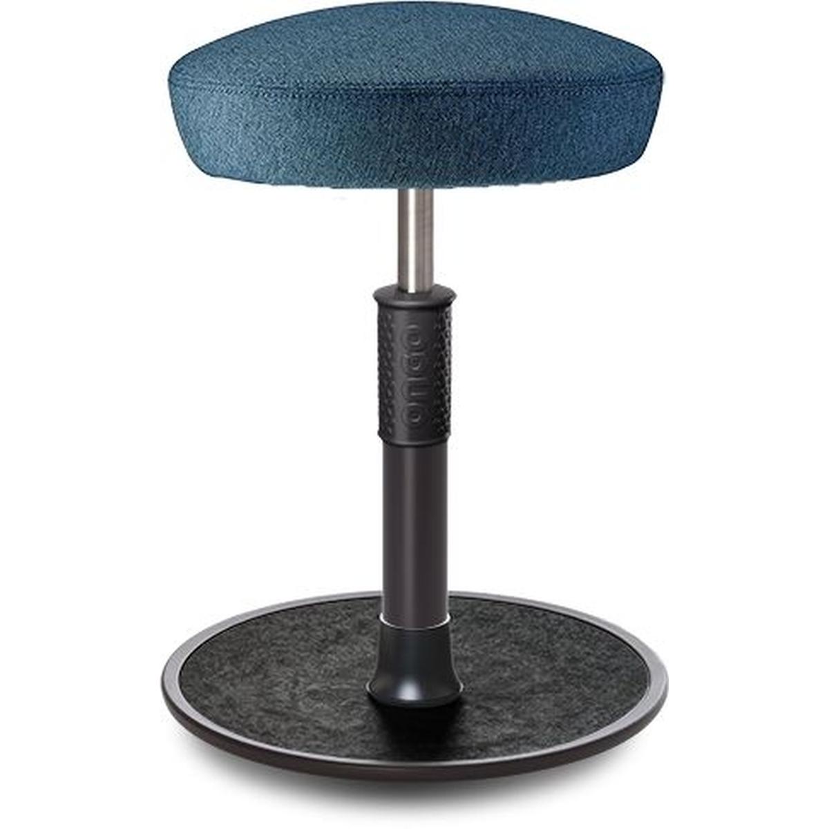 Ongo, Bürostuhl, Sitz- Stehhocker Free Regular Hutsitz Camira Rivet Ozeanblau schwarz /schwarz