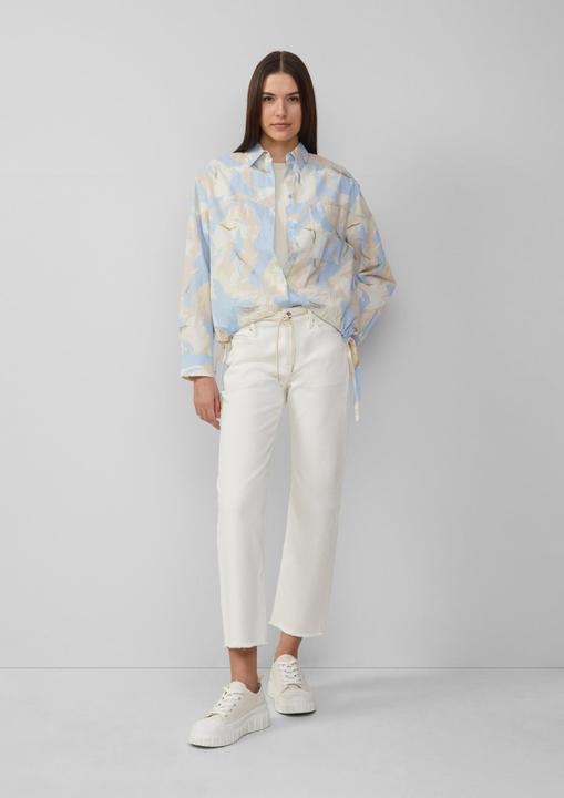 Actual product image S.Oliver Bluse Gemusterte Hemdbluse mit Tunnelzug am Saum (46)