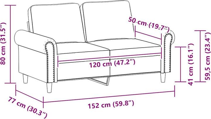 Produktbild vidaXL 2-Sitzer-Sofa (2-Sitzer)