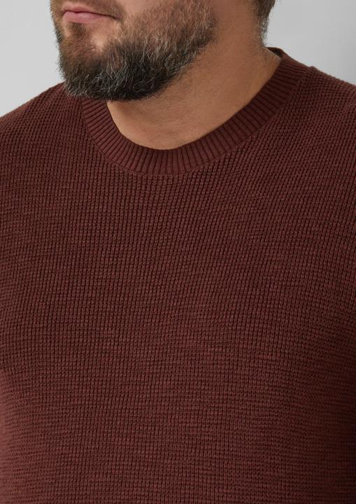 Produktbild s.Oliver Strickpullover Strickpullover mit Crew Neck und Strukturmuster (3XL)