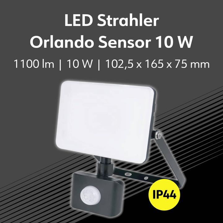 Image du produit Müller Licht Müller-Licht Orlando 21600070 LED-Aussenstrahler mit Bewegungsmelder 10 W Neutra (1100 lm, IP44)