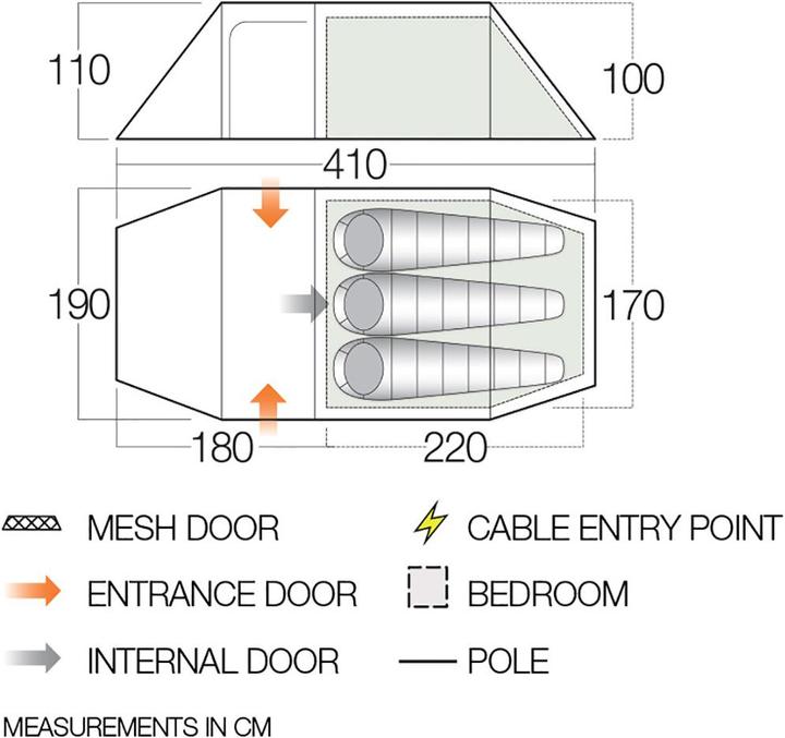 Image du produit Vango Tente Scafell 300 (Tente tunnel, 3.60 kg, 3 personnes)