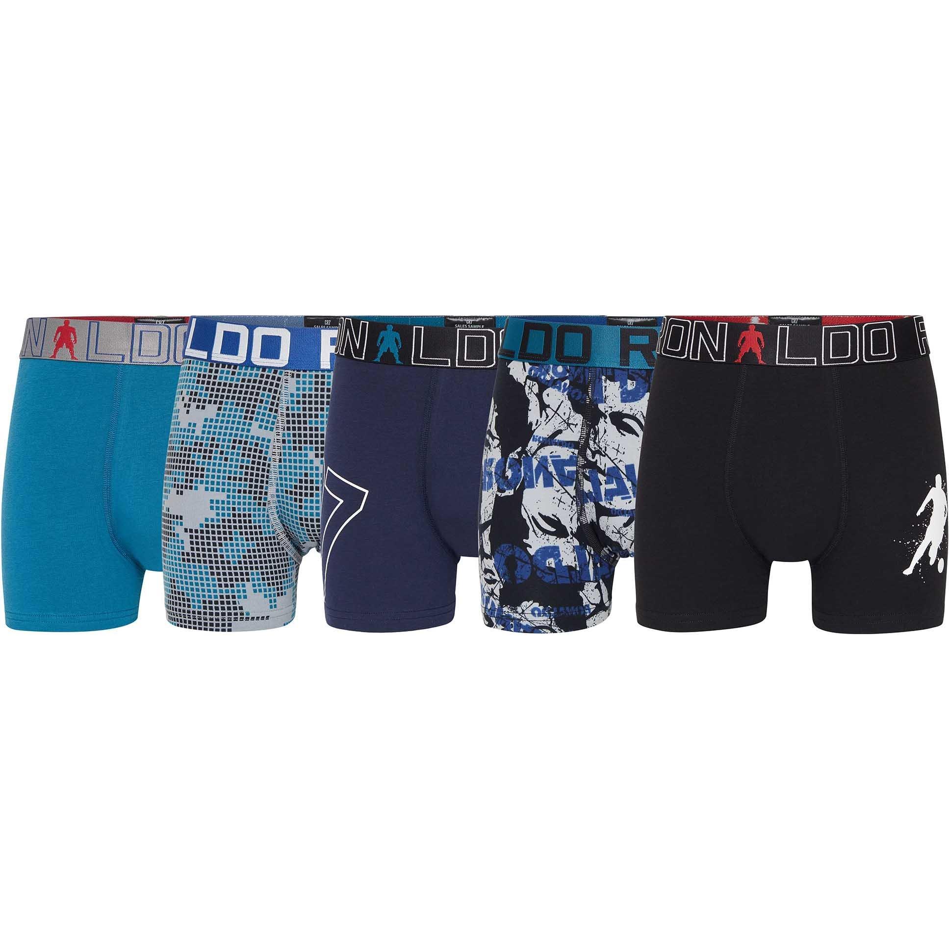 CR7, Jungen, Unterhosen, Boys Trunk Cotton Stretch 5-Pack, Mehrfarbig, (104, 5er Pack)