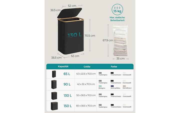 Image du produit Songmics Paniers à linge (65 l)