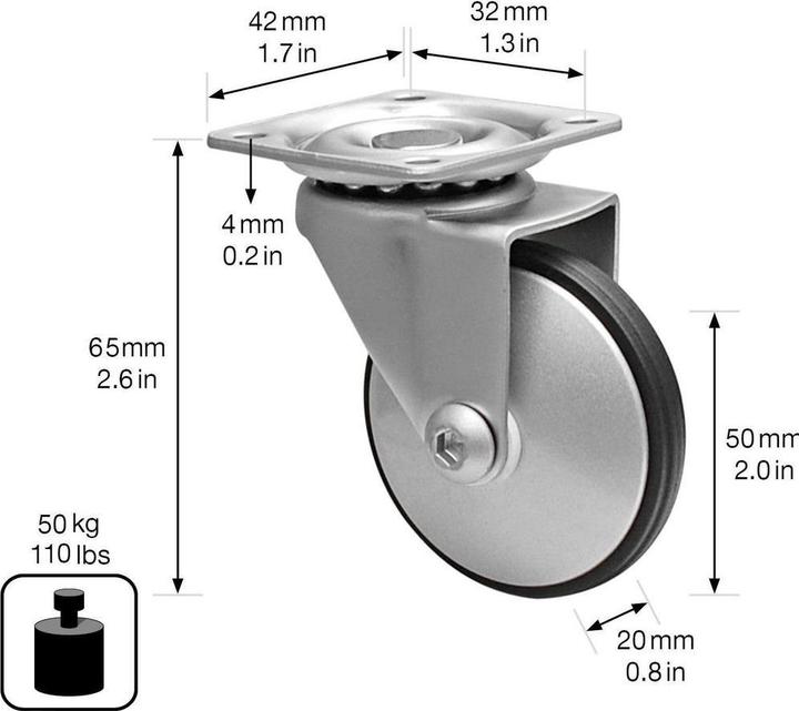 Produktbild Wagner System Design-Lenkrolle D50 mm