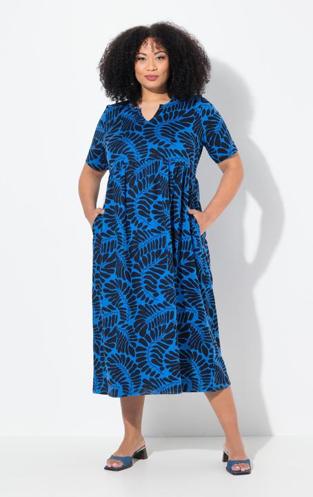 Produktbild Ulla Popken Maxikleid, A-Linie, Tunika-Ausschnitt, Halbarm (54)