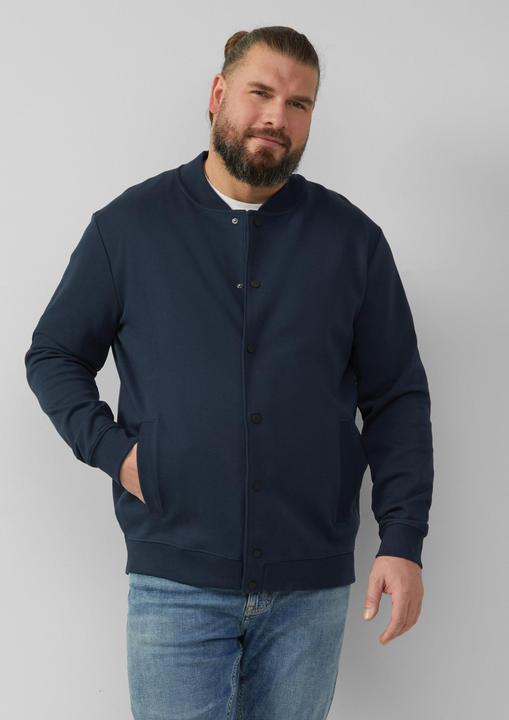 Produktbild s.Oliver Sweatshirt Jacke Strukturierte Sweatjacke mit Bomberkragen (5XL)