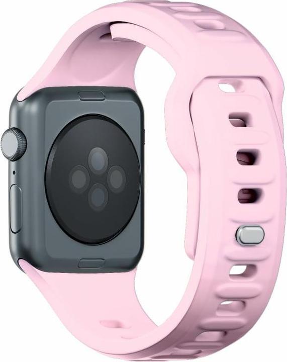 Actual product image 3MK Silicone Watch Strap różowy/powder pink dla Apple Watch 38/40/41mm (Silicone, Stainless steel)