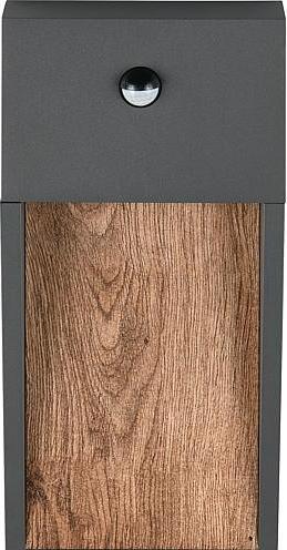 Actual product image Trio Lights LED outdoor wall light Salmon 246969135, die-cast aluminium anthracite/wood reproduction (1200 lm, IP44)