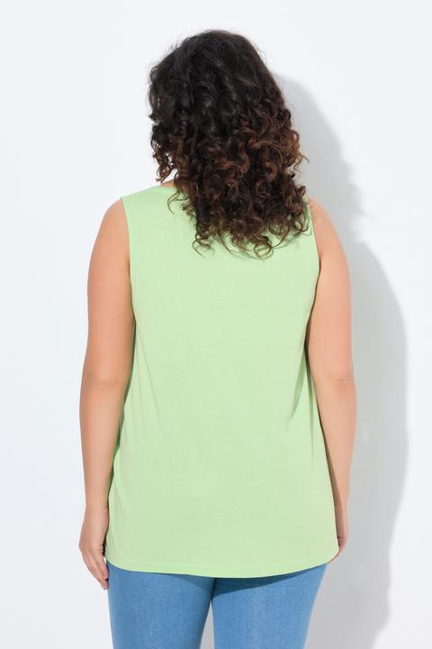 Immagine prodotto Ulla Popken Top dal taglio svasato e smanicato in modal con pieghe decorative e scollo rotondo (50, 52)