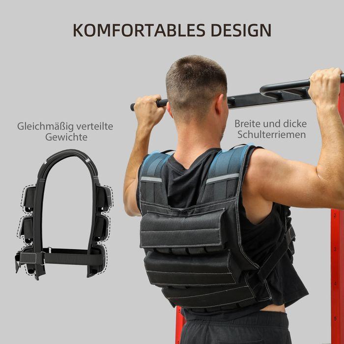 Actual product image Swisshandel24 verstellbare Gewichtsweste 15kg mit Reflektierenden Streifen, Trainingsweste