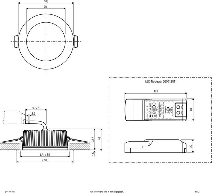Produktbild EVN LED-Deckeneinbauleuchte (1047 lm)